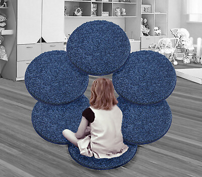 #ad 6 Super Hero Blue Kids Crazy Carpet Circle Seats 18quot; RD Soft Floor Mat Cushions $322.30