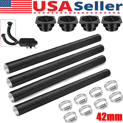 #ad 4Pcs 42mm Car Heater Duct Pipe Tube Ducting Air Vent For Air Diesel Heater Kit $58.29