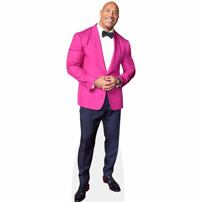#ad Dwayne #x27;The Rock#x27; Johnson Pink Suit Life Size Cutout $69.97