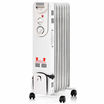 #ad 1500W Oil Filled Radiator Space Heater w Adjustable Thermostat Home Office $92.00