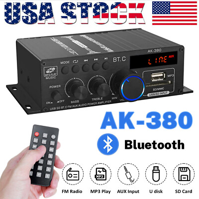 #ad 800W 2 Channel bluetooth Mini HIFI Power Amplifier Audio Stereo Amp Home Car FM $22.85