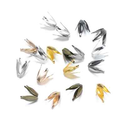 #ad Silve Gold Flowers Filigree Petal Beads Caps Findings Bulk End Spacer 100pcs lot $9.99