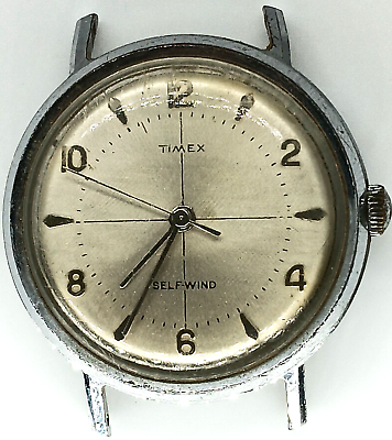 #ad 620 men Vintage Works 1961 Timex Viscount Crosshair Auto Self Wind Old Watch lot $124.99