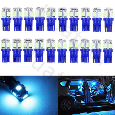 #ad 20Pcs T10 2825 168 194 Ice Blue 5SMD LED Interior Dome License Plate Light bulbs $7.98