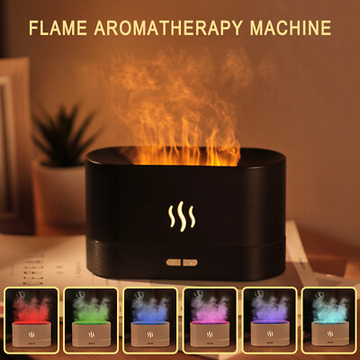 #ad Flame Humidifier Aromatherapy Atomizer Air Ultrasonic Ambient Humidifier Light $30.37