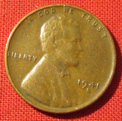 #ad 1941 D Lincoln Wheat Cent Circulated G Good to VF Very Fine 95% Copper $1.98