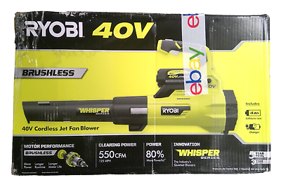 #ad USED RYOBI RY40470 40v Cordless Jet Fan Blower TOOL ONLY READ $60.47
