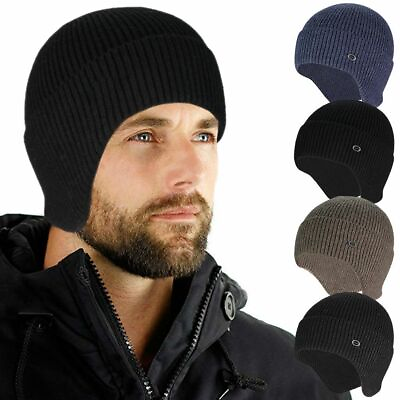 #ad Gorro de invierno para Hombre y Mujer Gorro de lana cálida con orejeras de esquí $29.99