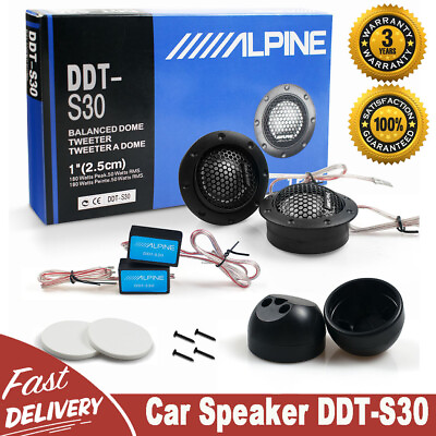 #ad Pair Alpine DDT S30 360W 2.5CM 1quot; Soft Dome Balanced Car Audio Speakers Tweeters $13.89