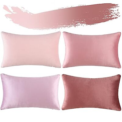 #ad Set of 4 Super Soft Velvet Decorative Throw Pillow Covers Set Luxury Cushion ... $31.52