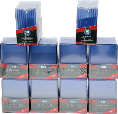 #ad Superior Sports SSI Sports Cards 180PT Thick Top Loaders 10 packs of 10 3x4 $79.95