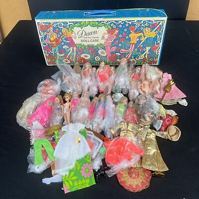 #ad HUGE LOT Vtg Dawn and Her Friends Doll Case Blue Dolls Clothes amp; More $923.50