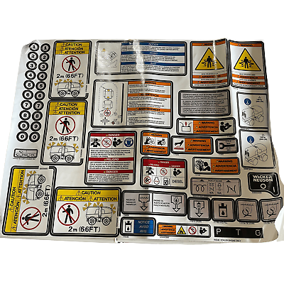 #ad Wacker Neuson Safety Operation Label Sheet 5200022195 $24.77