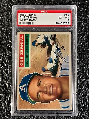 #ad 1956 Topps Baseball #45 Gus Zernial WB PSA 6 $49.99