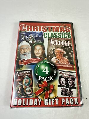 #ad CHRISTMAS CLASSICS 4 DVD Box Set NEW Miracle On 34th Street Scrooge $5.70