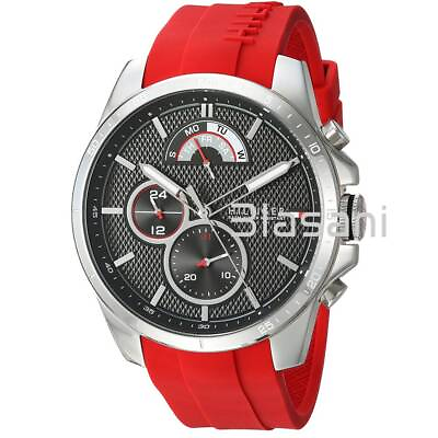 #ad Tommy Hilfiger 1791351 Men#x27;s Red Silicone Strap Watch 49mm $125.00