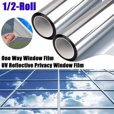 #ad Window Tint One Way Mirror Film UV Reflective Heat Insulation Home Office House $11.99