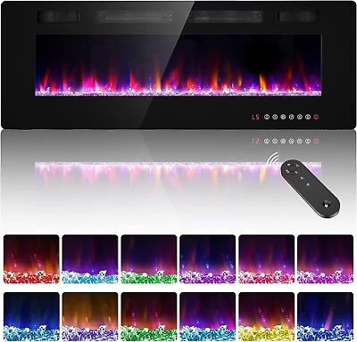 #ad 60#x27;#x27; Electric Fireplace insert Recessedamp;Wall Mounted Heater Room Decor Remote $249.99