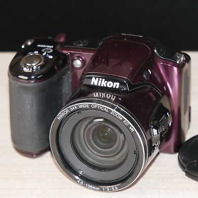 #ad Nikon COOLPIX L830 16.0MP 34X Zoom Digital Camera Plum Purple *TESTED* W AA $82.95