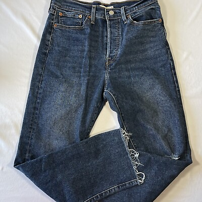 #ad Levis Jeans Womens 30x28 Blue Wedgie Straight Button Fly High Rise Denim $16.99