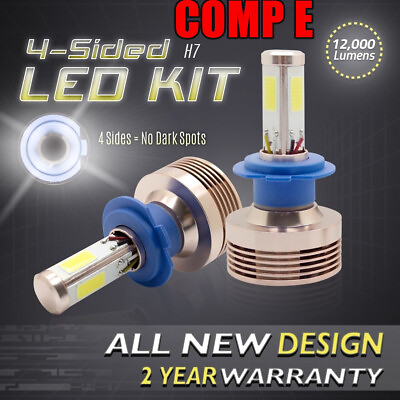 #ad 120W 12000LM LED 360 4 Sided Kit 6000K 6K Headlight High Beam Bulbs H7 $29.79