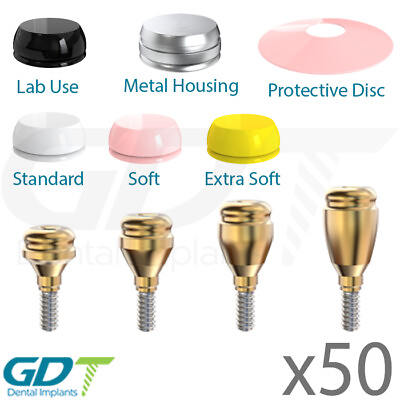 #ad 50 Straight Click Attachment Slim Platform 3.0mm Int Hex 2.0 Dental Silicone Kit $2650.00