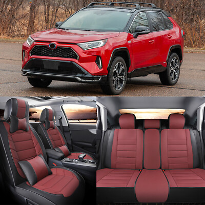 #ad For Toyota RAV4 01 19 Leather Car Seat Cover Custom 5 Seat Set Luxury Cushion A $149.26