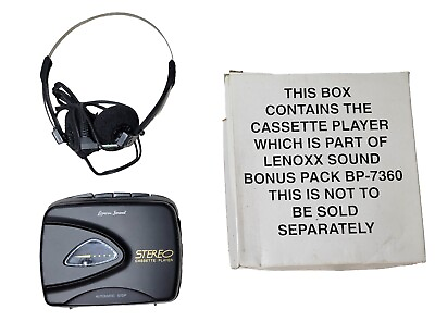 #ad Vtg Lenoxx Sound Cassette Player With Sony Model 820 amp; Headphones Music Musical $19.95