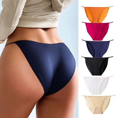 #ad Sexy Woman Summer G string Thong Bikini Lingerie Silky Loose Seamless Underwear $20.79