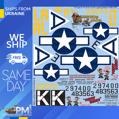 #ad Kits World KW172080 1 72 Decal for B 17F G Flying Fortress $20.99