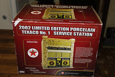 #ad 2002 Limited Edition Porcelain Texaco No 1 Service Station in box never used $48.76