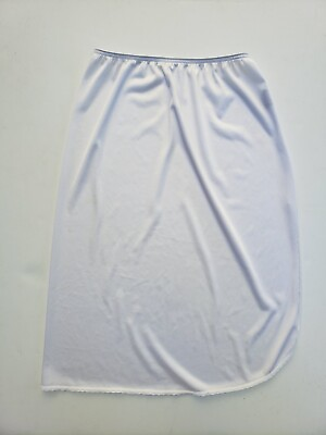 #ad VTG Vassarette 26quot; Long White Slit 11 122 Half Slip Soft Silky Nylon Size Small $14.99
