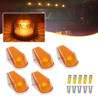 #ad 5x For Ford F150 F250 F350 Running Roof Top Cab Clearance Led Lights Amber Lamps $27.99