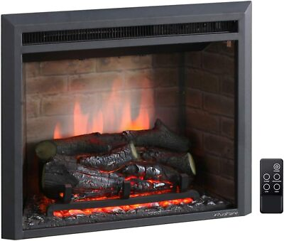 #ad Western Electric Fireplace Insert with Fire Crackling Sound Remote Control $259.99