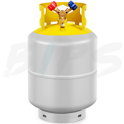 #ad 50lb Yellow Gray Refrigerant Tank Y Shaped Valve for Liquid Steam Cylinder Tank $84.99