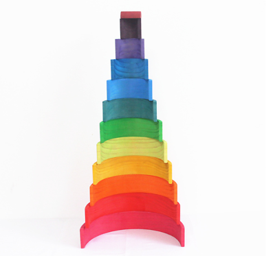 #ad Jigsaw Puzzle Large 12 piece Arch Bridge Rainbow Building Blocks Early Childhood $79.99