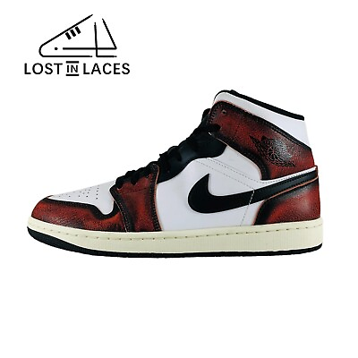 #ad Air Jordan 1 Mid SE Wear Away Sneakers White New Shoes DV9565 006 Men#x27;s Sizes $118.87