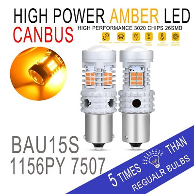 #ad 2x Bau15s Py21w 581 Led Canbus Front Rear Turn Signal Indicator Light Bulbs UK GBP 19.88