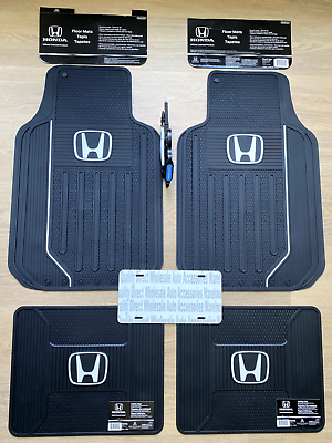 #ad ⭐️⭐️⭐️⭐️⭐️ HONDA Front and Rear Floor Mats 4 Pieces New with Labels Best Gift $74.99