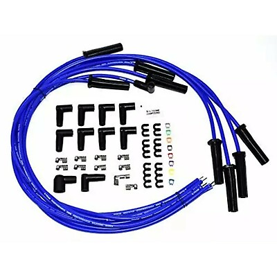 #ad 8.0mm Blue Silicone High Performance Spark Plug Wire Set Universal Fit V8 V6 $26.93