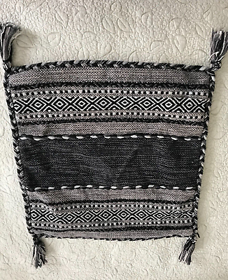 #ad Surya Woven Baja Black amp; Gray Decorative Pillow Cover 20 x 20 $16.85