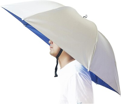 #ad 37quot; Fishing Umbrella Hat Hands Free Foldable UV Protection Adjustable Headwear $13.57