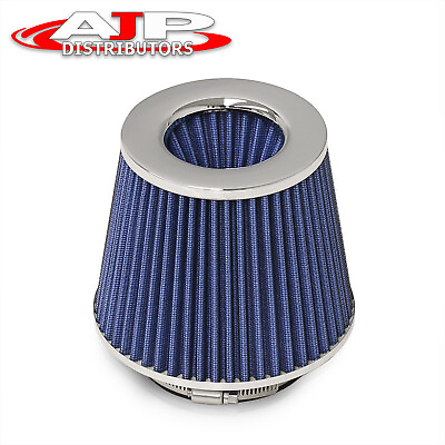 #ad Blue Silver 4#x27;#x27; 102mm Inlet Short Ram Cold Air Intake Filter For Chevy Silverado $16.99