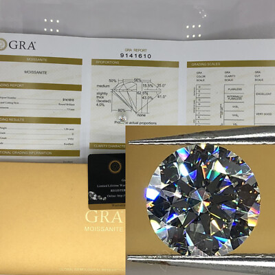 #ad Excellent Cut Round White Loose D Color VVS1 Moissanite With RGA Certificate $91.00
