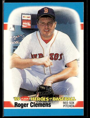 #ad 1989 Fleer Heroes of Baseball #8 Roger Clemens Baseball Card 0501C $2.00