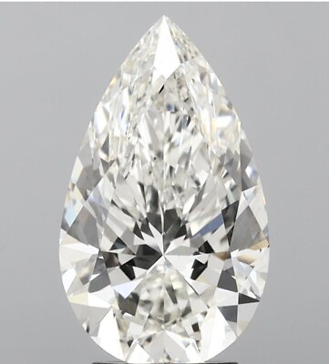 #ad 4.00 PEAR SHAPE IGI Certified Lab Grown CVD Diamond H Color VS1 Clarity $1378.75