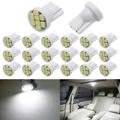 #ad 20PCS T10 LED White Bulbs W5W Wedge Side Interior Dome Map Reading Light 168 194 $6.29