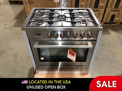 36 in. Gas Range 5 Burners Stainless Steel OPEN BOX COSMETIC IMPERFECTIONS $425.25