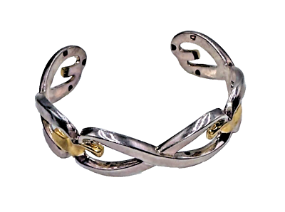 #ad Best Brand Silver Gold Tone Cuff Bracelet $12.99