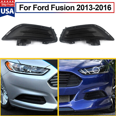 #ad LeftRight Front Bumper Insert Fog Light Lamp Covers Fit 2013 2016 Ford Fusion $23.73